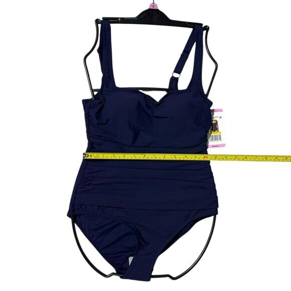 Anne Cole Women’s Square Neck One Piece Swimsuit Small Color Navy - Picture 6 of 10